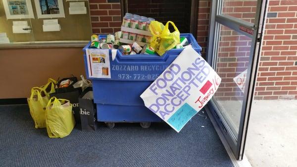 Can/Food donations. Amazing how much they have. People care..