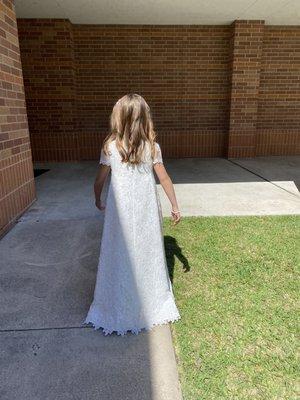 communion dress made with mom's wedding dress