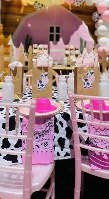 These kid pink chiavari chairs added the finishing touch to the Cowgirl birthday set up executed by FAB Events.