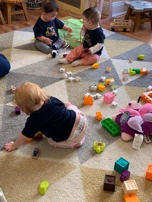 Hands-on block building.