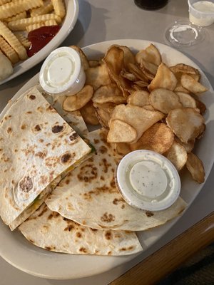 Chicken bacon ranch wrap with homemade chips!