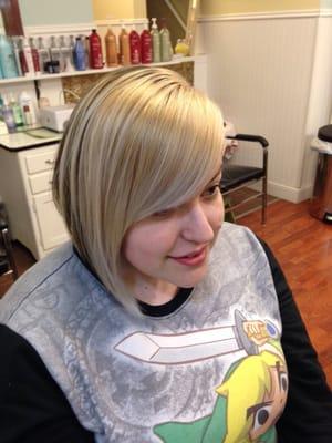 Olaplex gave this blonde amazing shine and strength ! Ask how OLAPLEX will change your life.