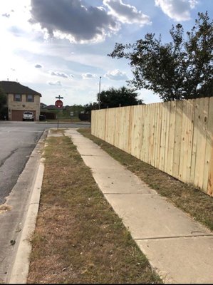 New Installation of a Privacy Pine Fence.