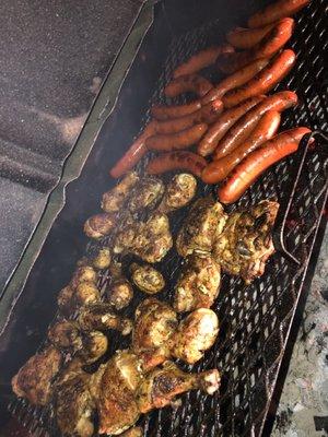 Grilled Chicken and Links