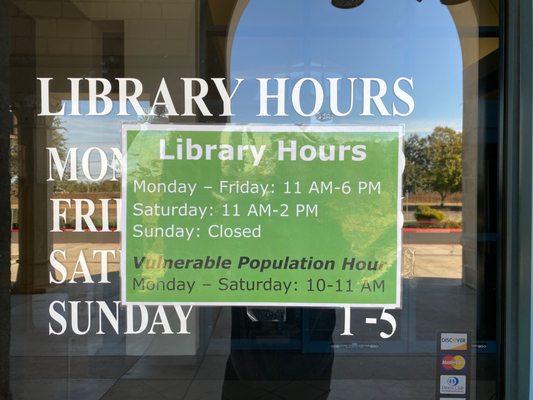 Library hours