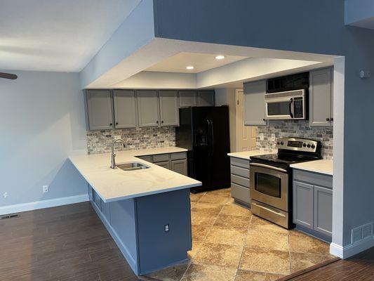 Kitchen Remodeling, ceiling design, new texture and paint.