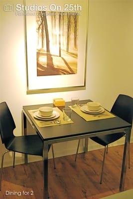 Intimate Dining for 2 or Space to Work