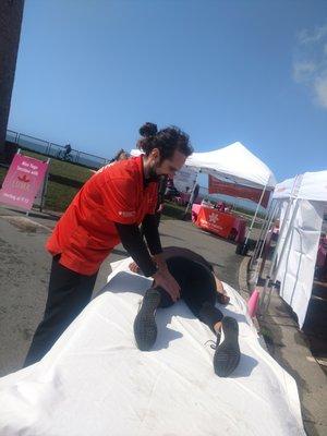 Doing Massage at She is Beautiful 5&10k Race