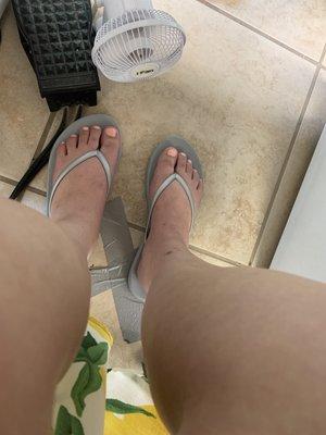 My toes! After being painted and treated to one of the best pedicures I've ever had!