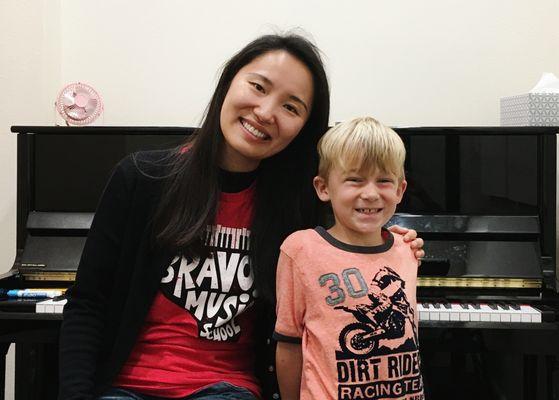 Our piano student.