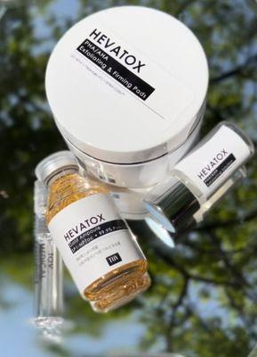 Hevatox helps with fine lines and wrinkles, exfoliates, skin tightening benefits