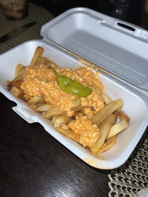 Soggy spicy feta fries. Disappointing