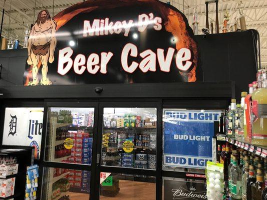 There's always cold beer in Mikey D's Beer Cave!