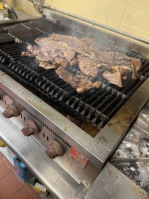 This is the way we grill our carne asada for the tacos