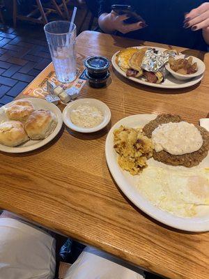 Country Fried Steak, Pancake Tacos