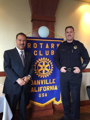 Honorable invite by the Chief of police to 
 guest speaker with our local Rotary club in Danville