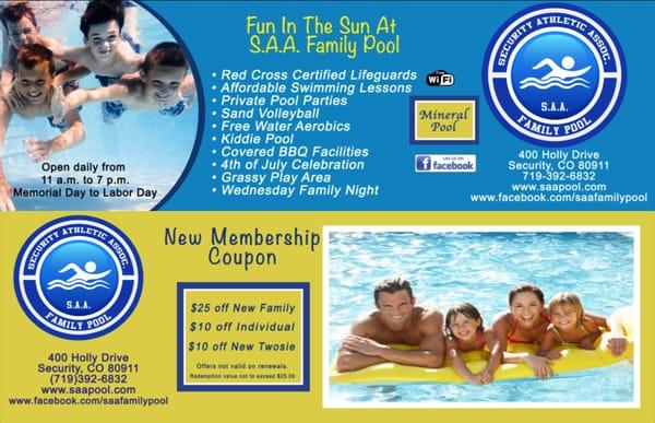 Accepting New Memberships!!  Please go to www.saapool.com for more information!!