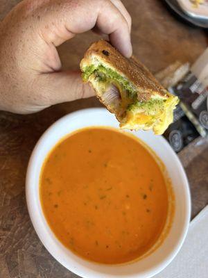 Tomato Soup and grilled cheese sandwich