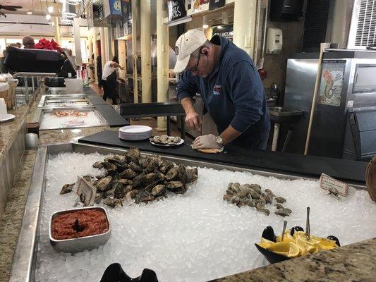 Fresh oysters and the best crab cakes ever!