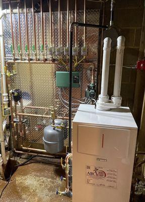 High efficiency boiler installation