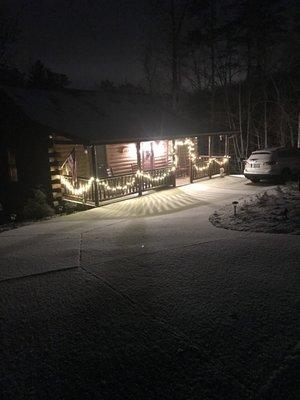 Christmas and snow at the cabin!