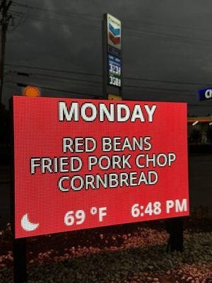 You know you are in Louisiana when the gas station has red beans on Monday