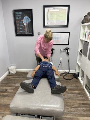 Getting a chiropractic adjustment