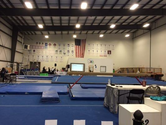 The gym is set up for meet!