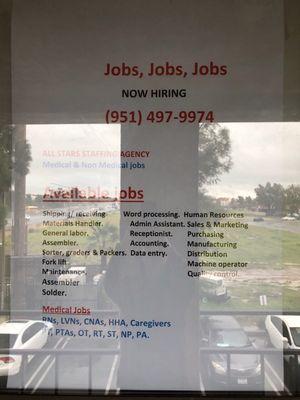 NOW HIRING! Call now and scheduled an appointment.