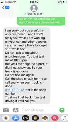 Total jerk with zero customer service skills. The part he is referring to was a priming tool he KNEW he would need to finish the job.