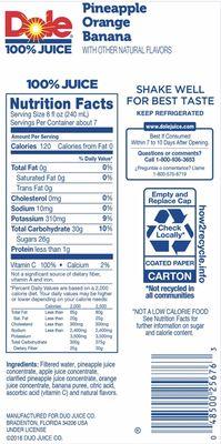 100% Juices, water, Vitamin C (Ascorbic Acid), no added sugars.  Fruits have sugars. Check photo on nutrition of raw cut pineapple.