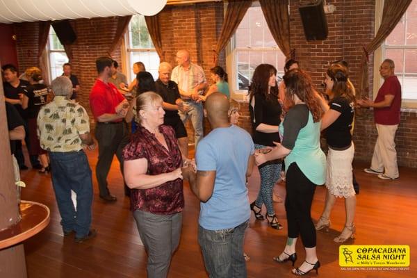 Have fun and learn to dance at Copacabana Salsa Night. Every Wednesday Night at Milly's Tavern Manchester NH. Lessons 7:45-9pm for just $5.