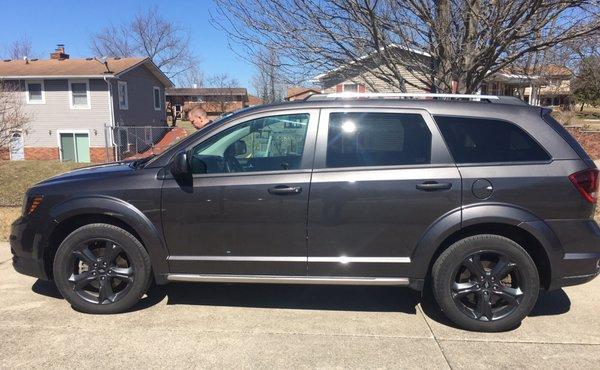 Nice ride but the car jerks on occasion when you brake & electronics don't always sync up to our phones when we need it to.