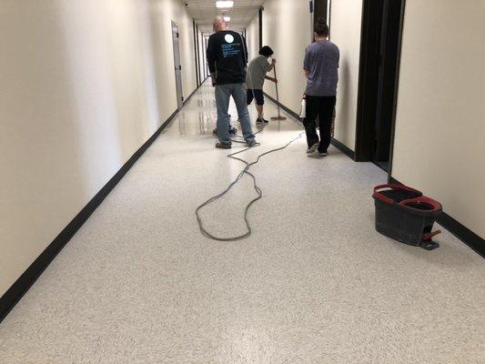 VCT floor cleaning