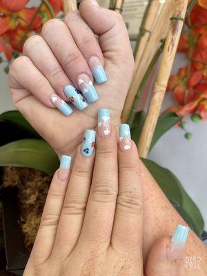 Gel X new set with ombré and mickey nail art by Sofie