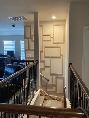 Staircase accent wall before