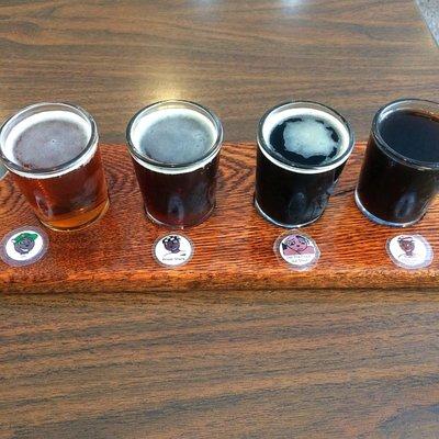 Flight of the brewery's beer