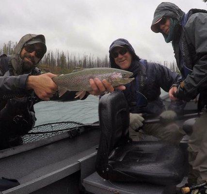 Larry with another fine Rainbow Trout on the day!