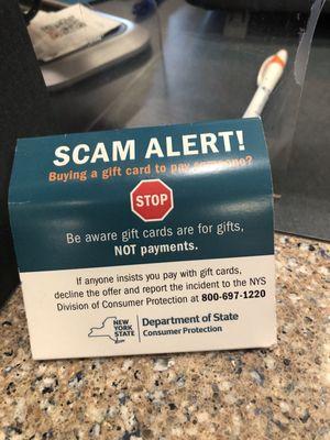 Be aware of scams and don't give out your information