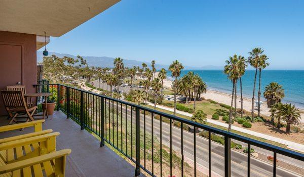 Balcony views of Leadbetter Beach and Shoreline Park