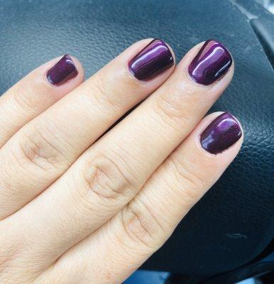 Gel Manicure, (Deep purple for my upcoming birth month)