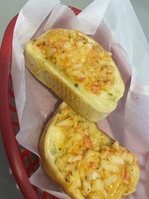 Crab garlic bread