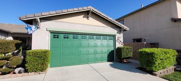 After -Garage door paint and trim