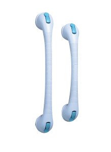 Grab bar for shower or tub. Quick suction. Helps prevent dangerous slips and falls. Grip area has a ribbed surface for extra help with grip.