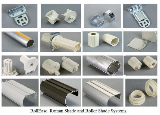 Rollease Roman shade and roller shade systems