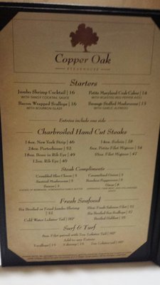 Menu as of 9.19.19