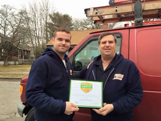 We won the 2015 Super Service Award from Angie's List!