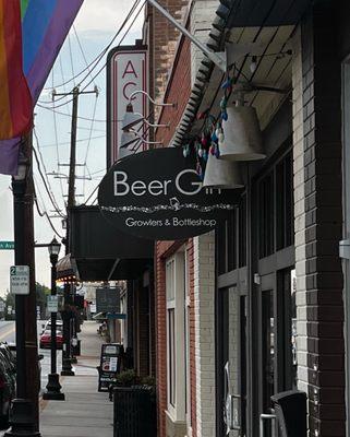 Sign over entrance on Central Ave.