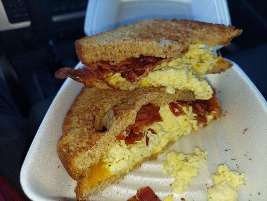 Bacon, egg and cheese sandwich