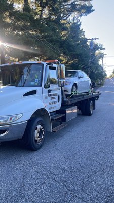 Towing a customers vehicle to a shop